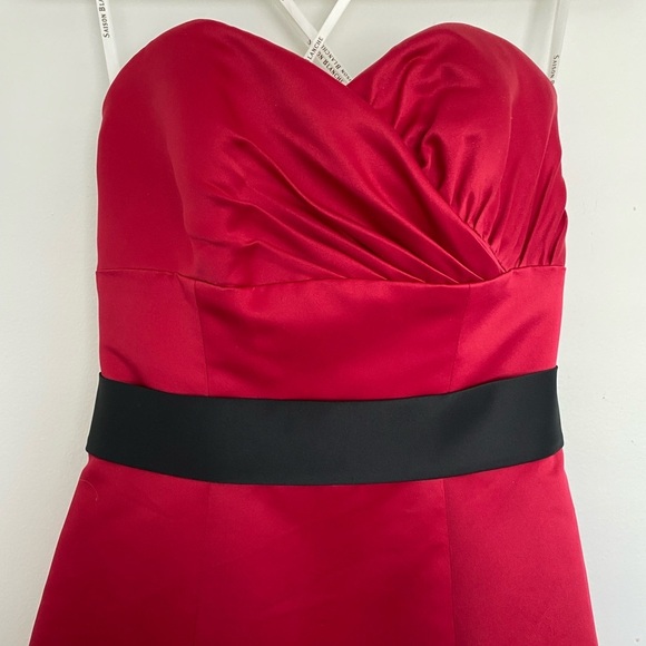 Saison Blanche Red Formal Cocktail Prom HOCO Party Dress Gown Sz 2 Big Bow Black - Picture 8 of 16